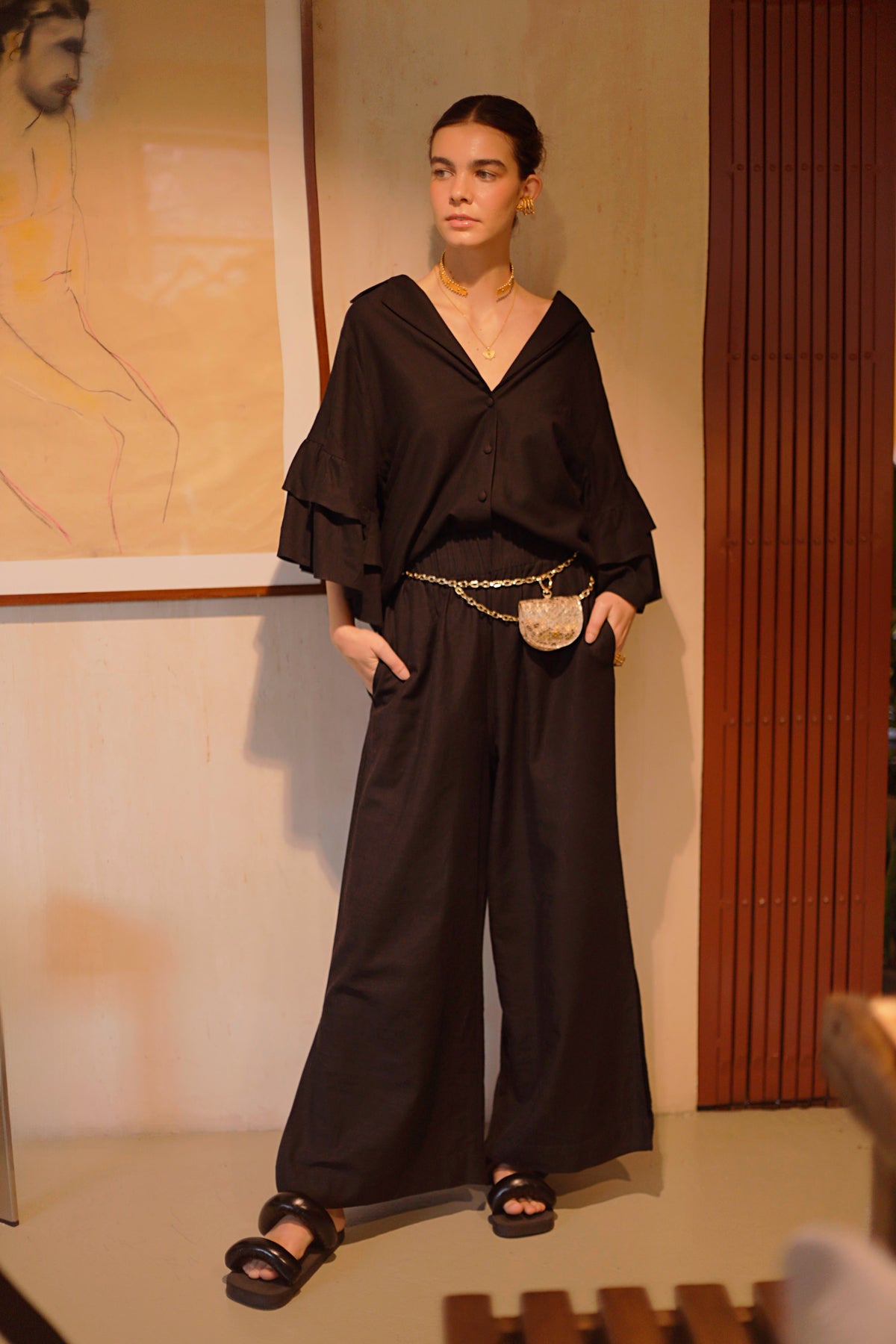 OZARA PANTS BLACK PRE-ORDEN